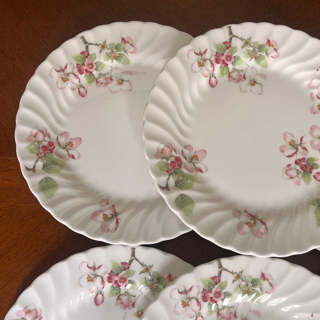 【黒壺美品】英国製　ウェッジウッド★アップルブロッサム★デザートプレート　6枚
