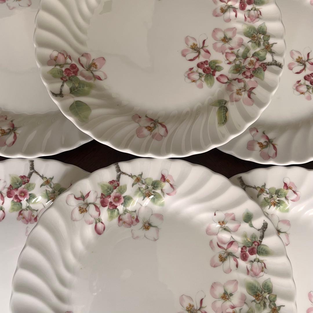 【黒壺美品】英国製　ウェッジウッド★アップルブロッサム★デザートプレート　6枚