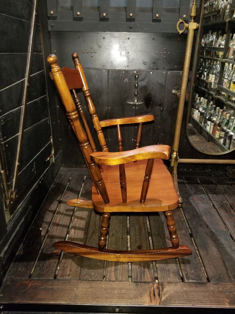 希少　ヴィンテージ　ウィンザー　チャイルド　ロッキングチェア　硬木　無垢材