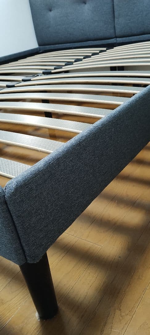 エマ　グレー クイーン　ベッド　フレーム ポケット付き　エマスリープ　emma