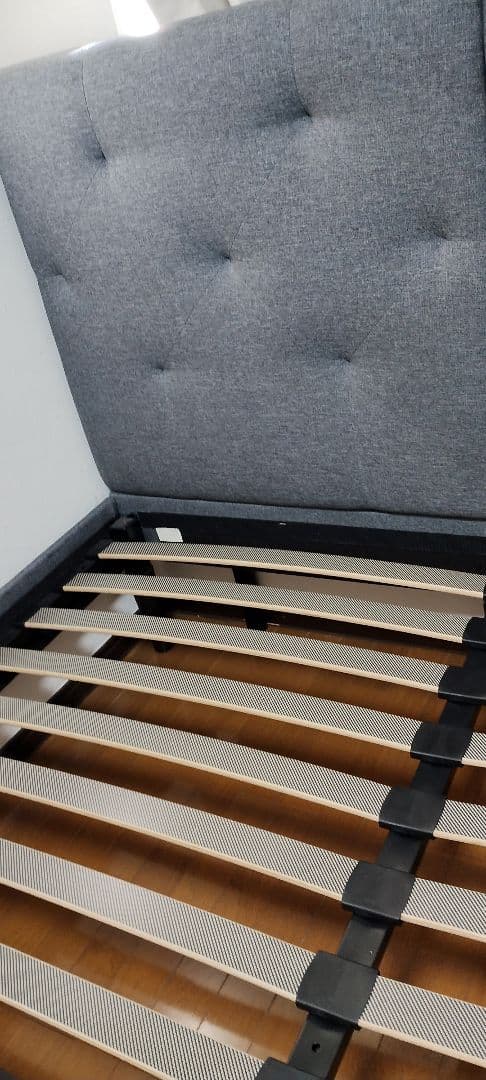 エマ　グレー クイーン　ベッド　フレーム ポケット付き　エマスリープ　emma