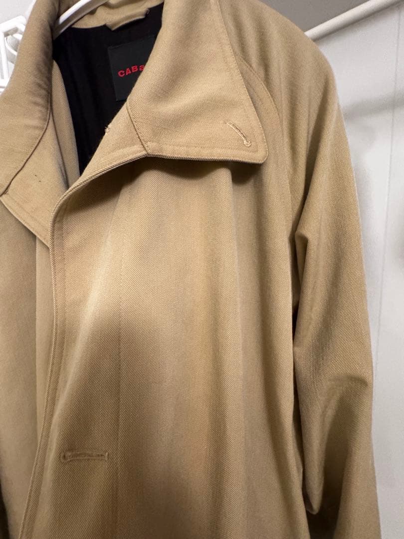 CABaN ウールギャバジン　スタンドカラーコート　ベージュ　サイズS