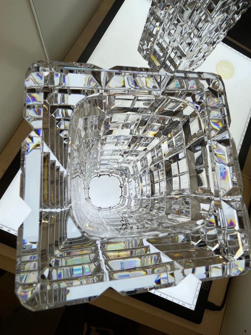 HOYA クリスタル　最高級　佐々文夫　クリスタルガラス　花瓶　美品