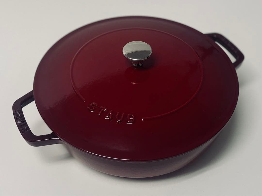 STAUB 鋳鉄製 両手鍋 ワインレッド 約26cm