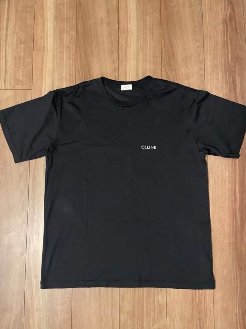 CELINE セリーヌ　ブラック ロゴ　Tシャツ　正規品　メンズ