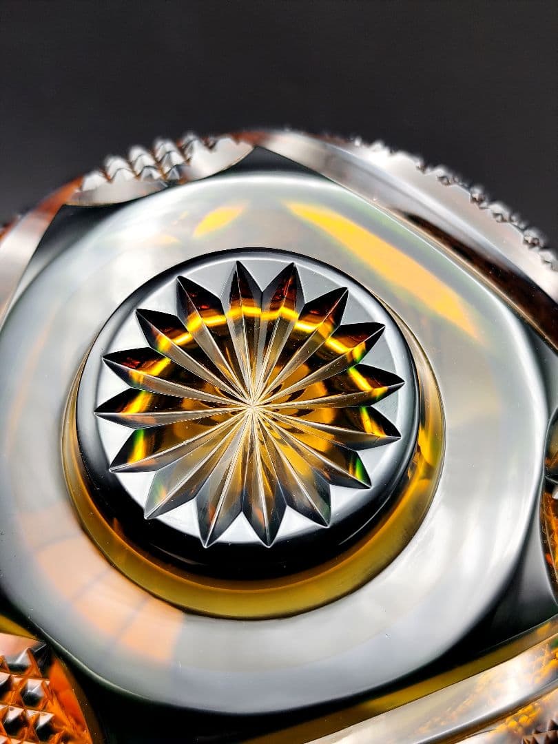 超希少☆未使用美品☆黒木国昭 綾切子 大鉢（切子 江戸切子 薩摩切子）