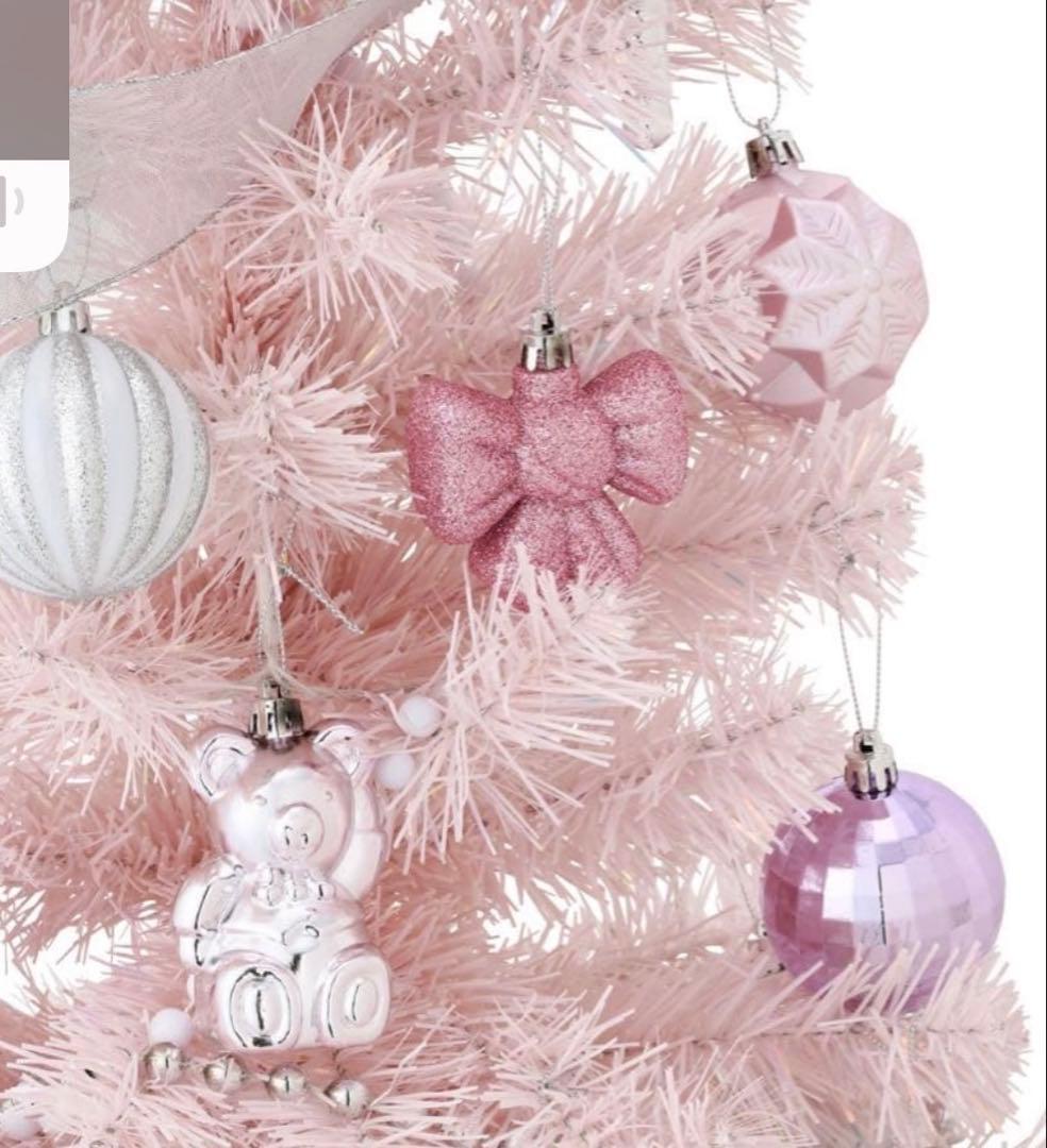 Francfranc ピンククリスマスツリーセット 150cm オーナメント付き