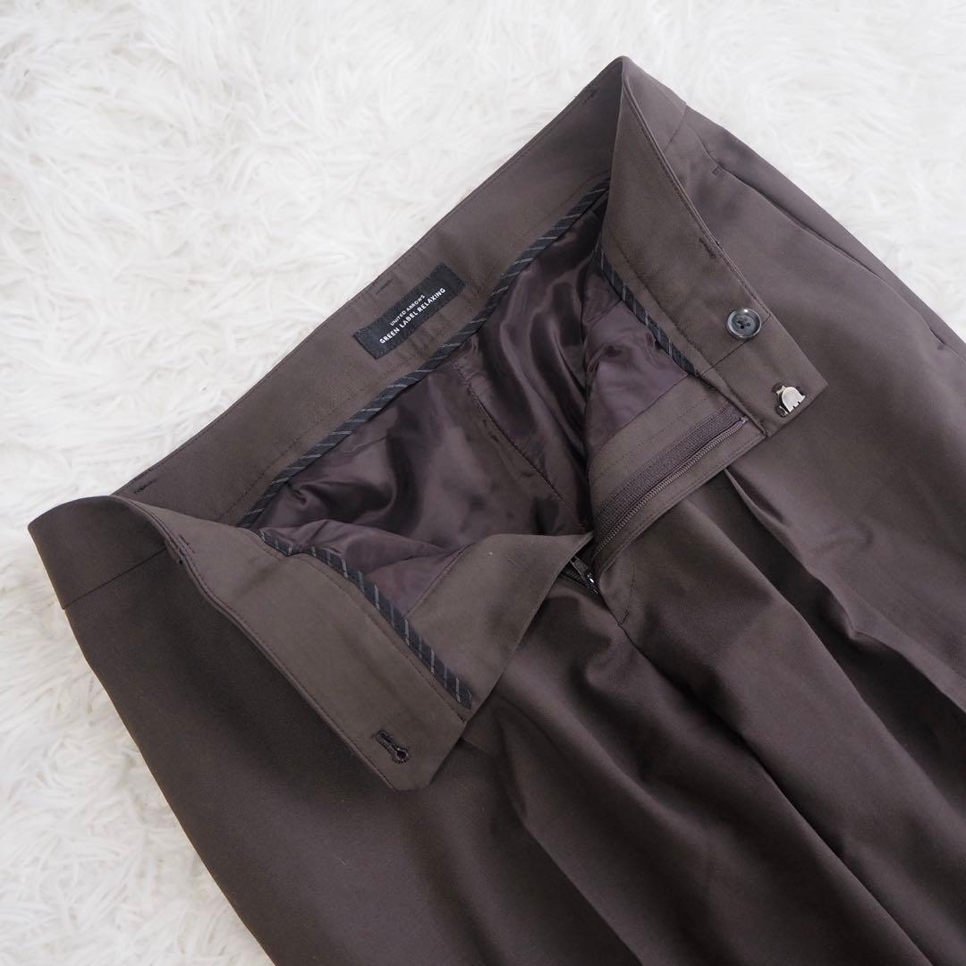 美品 グリーンレーベルリラクシング カチリラ ノーカラー パンツスーツセット