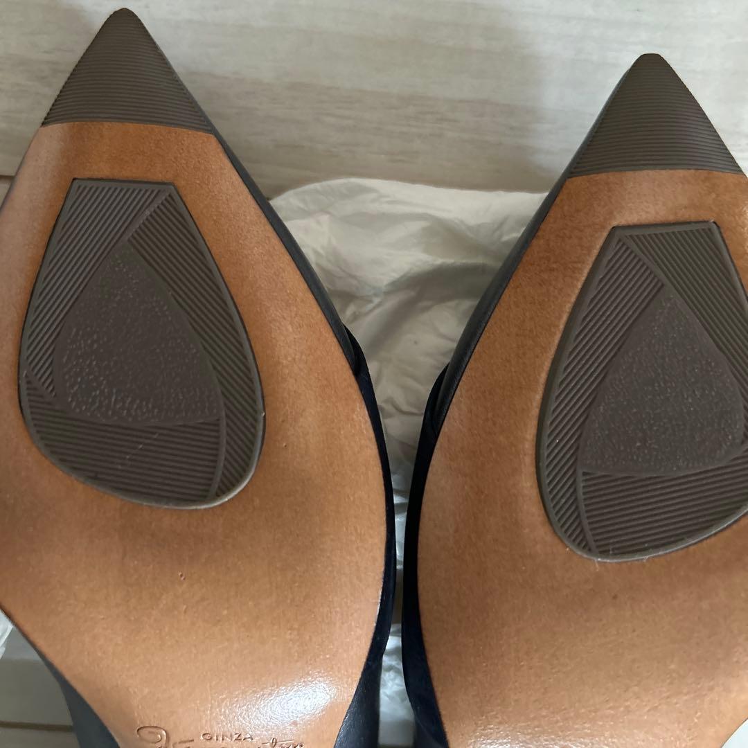 ねこのおとうさん専用(未使用】銀座かねまつ　レザー×スエード　パンプス　24cm