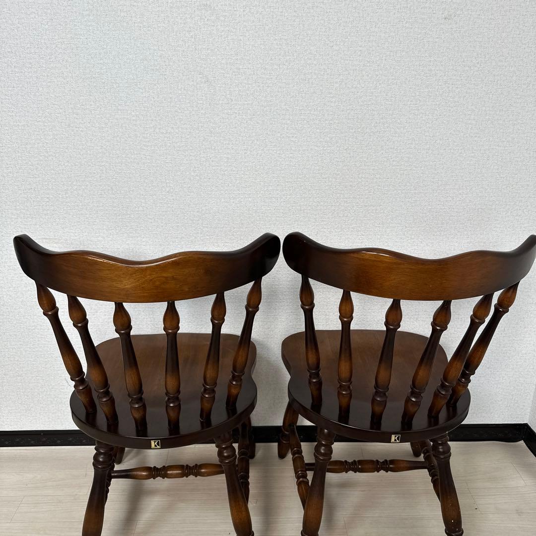 飛騨産業 キツツキマーク ダイニングチェア ウィンザーチェア 2脚セットi4※