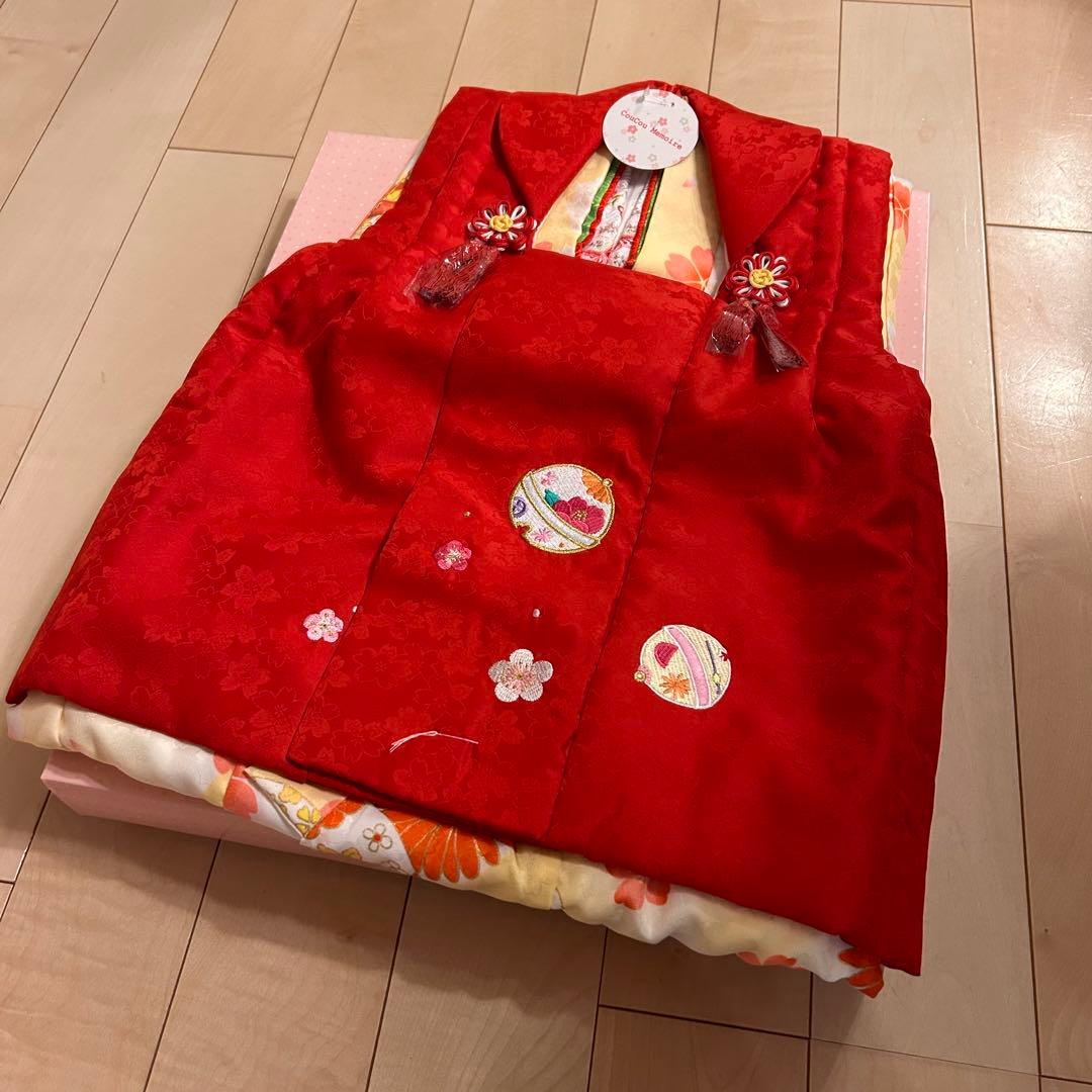 新品　女の子 七五三 3歳 被布 着物セット イエロー