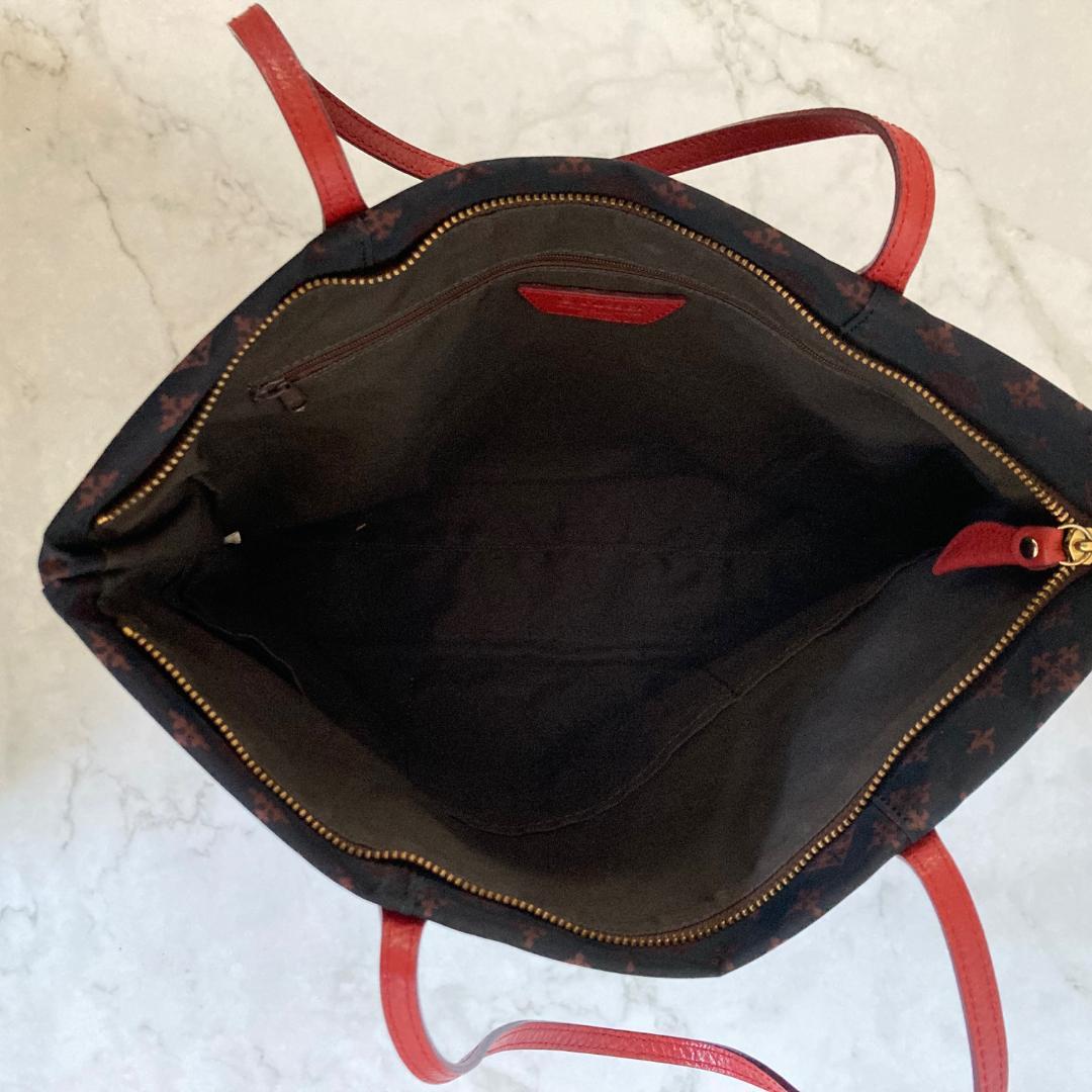 【極美品】russet ラシット モノグラム トートバッグ ブラックブラウン