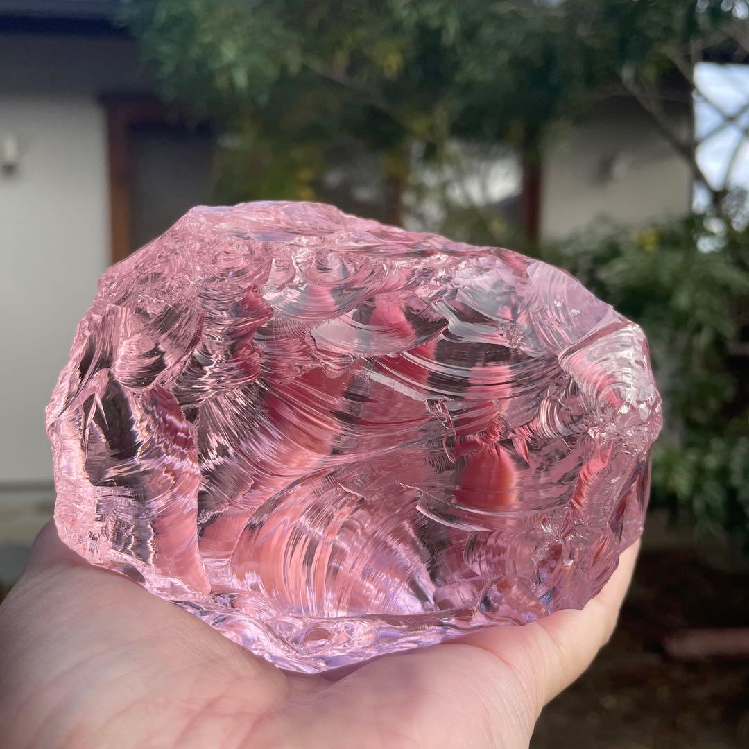 お値下げ　お値下げ　特大アンダラクリスタル 　希少ピンク　1272g