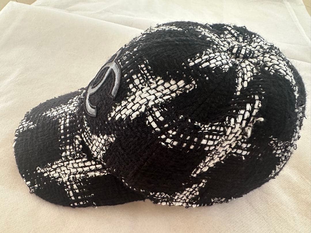 美品CHANEL ツイードチェックキャップ