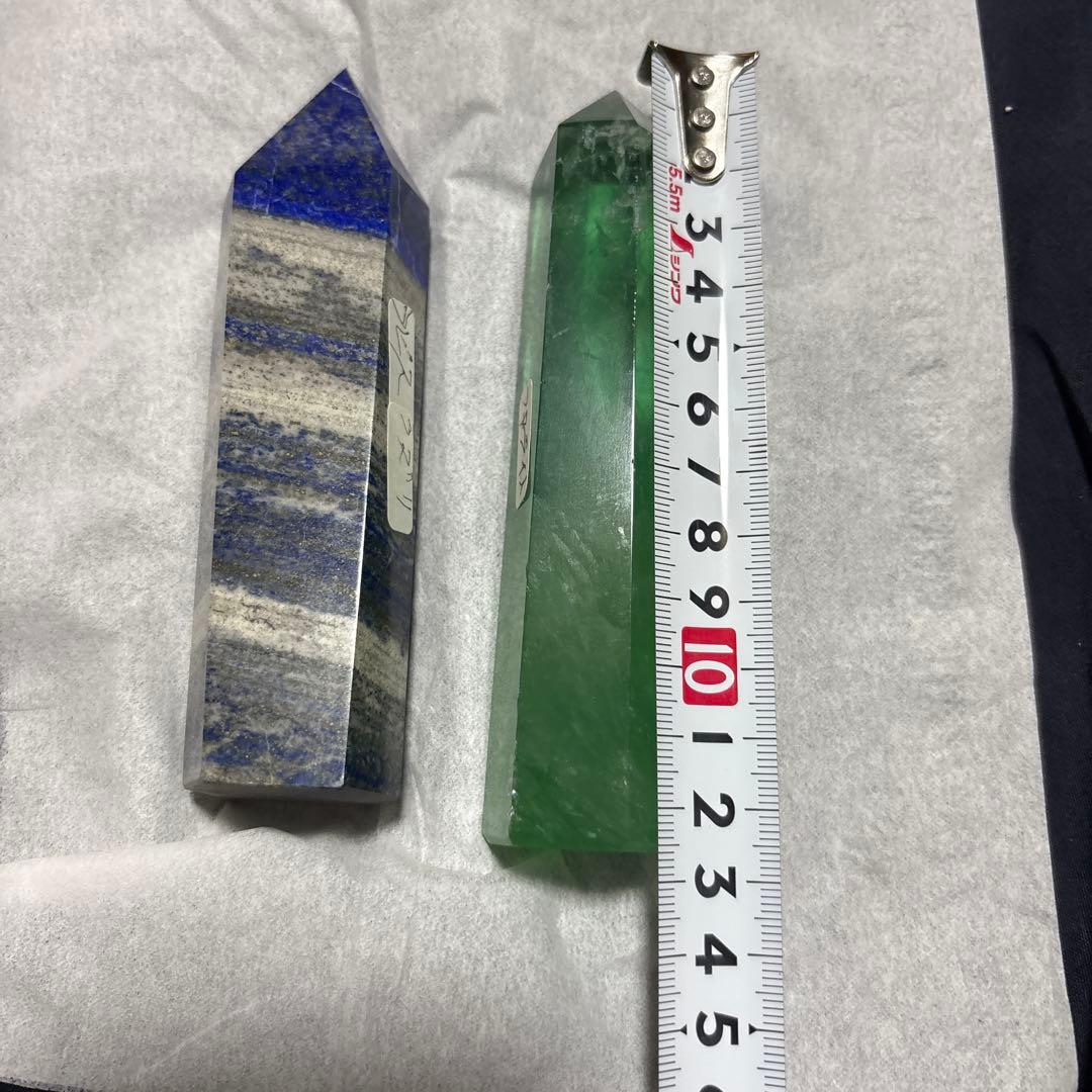 フローライト　ラピスラズリ　六角柱