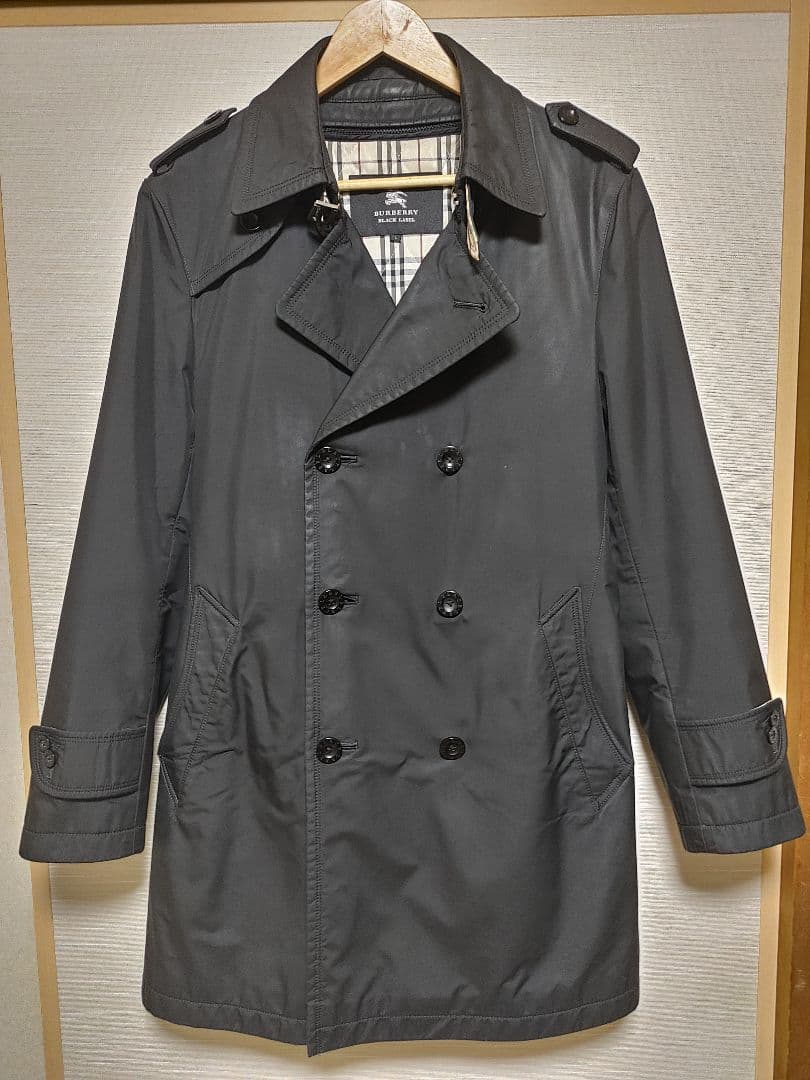 BURBERRY バーバリーブラックレーベル トレンチコート L 黒