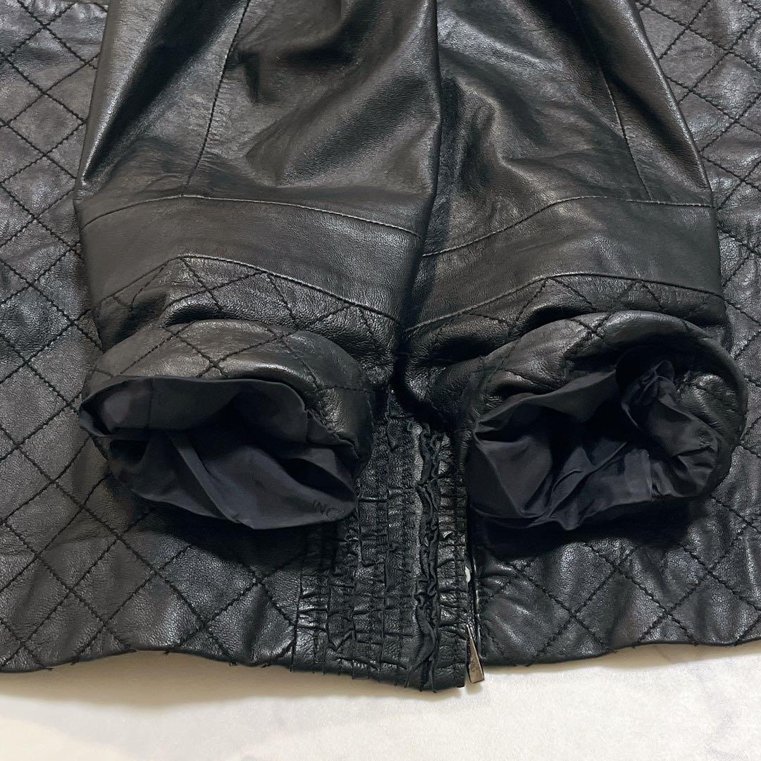 【週末限定価格】 素敵 ✨インゲボルグ ラムレザーロングコート キルティング