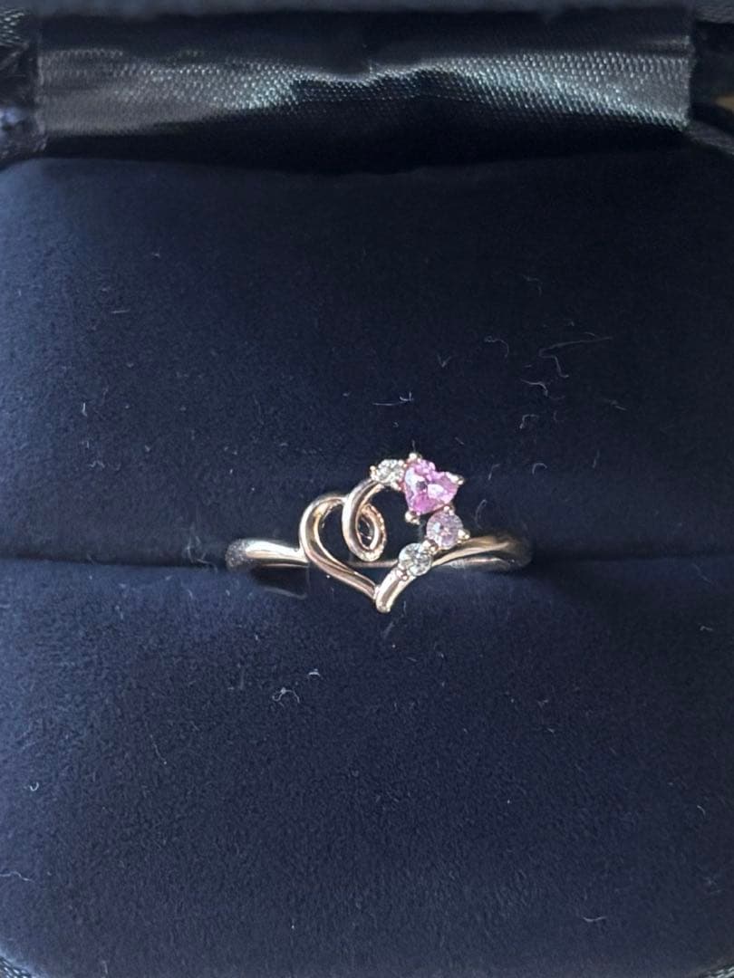 4℃ K10ピンクゴールドハートリング　7-8号