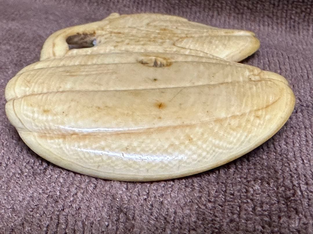 根付　昭和レトロ　時代物　天然素材　マンモス牙　置物　30g