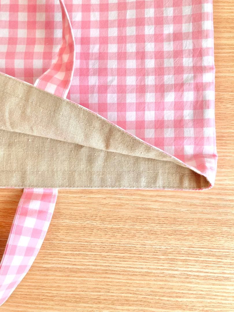 ハンドメイド レッスンバッグ ギンガムチェック ピンク