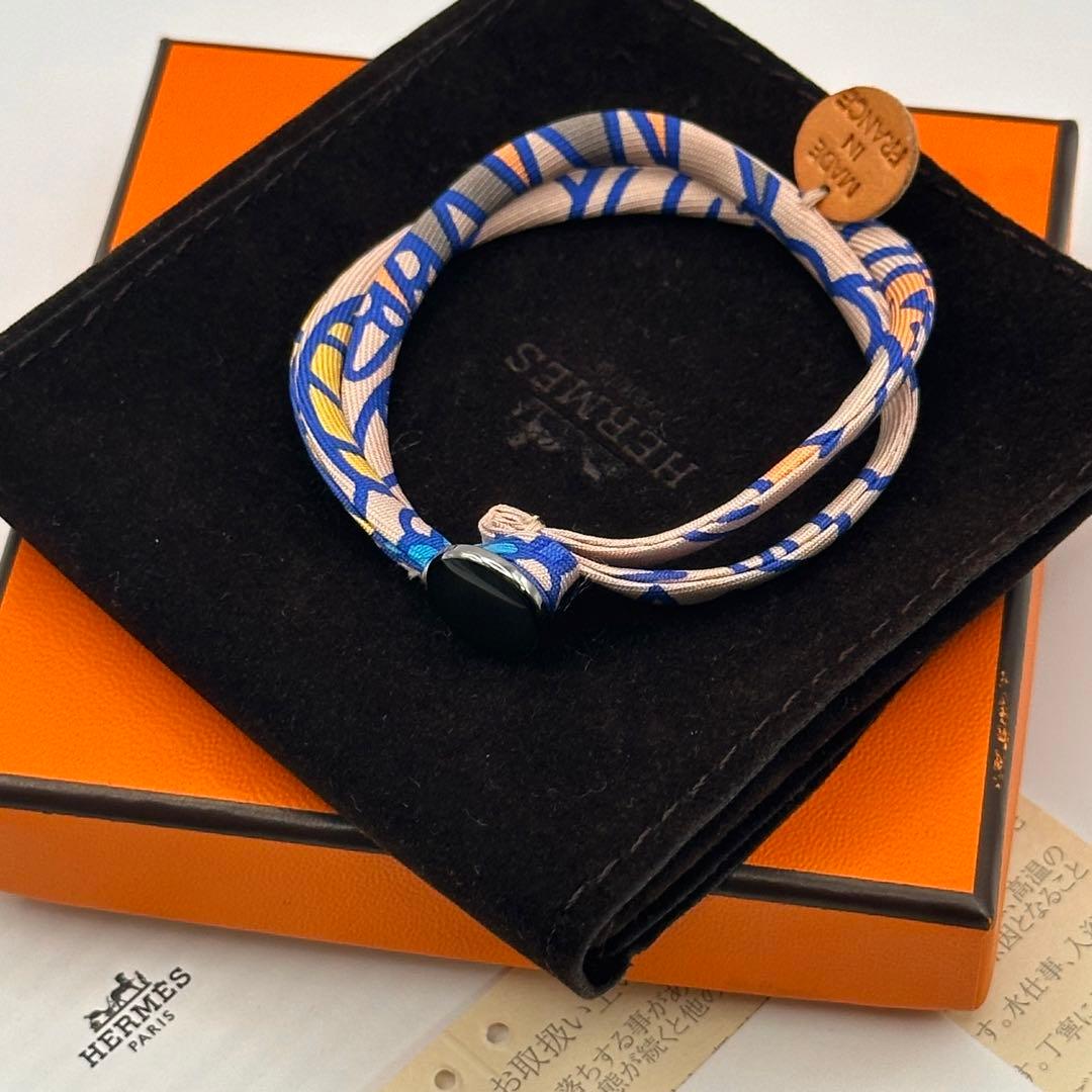 美品✨HERMES エルメス プティアッシュ シルクブレスレット ピンク