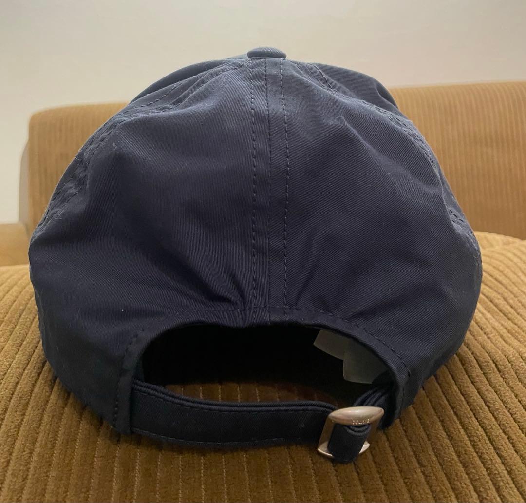 CELINE カレッジ ベースボールキャップ コットン ネイビー ベージュ M