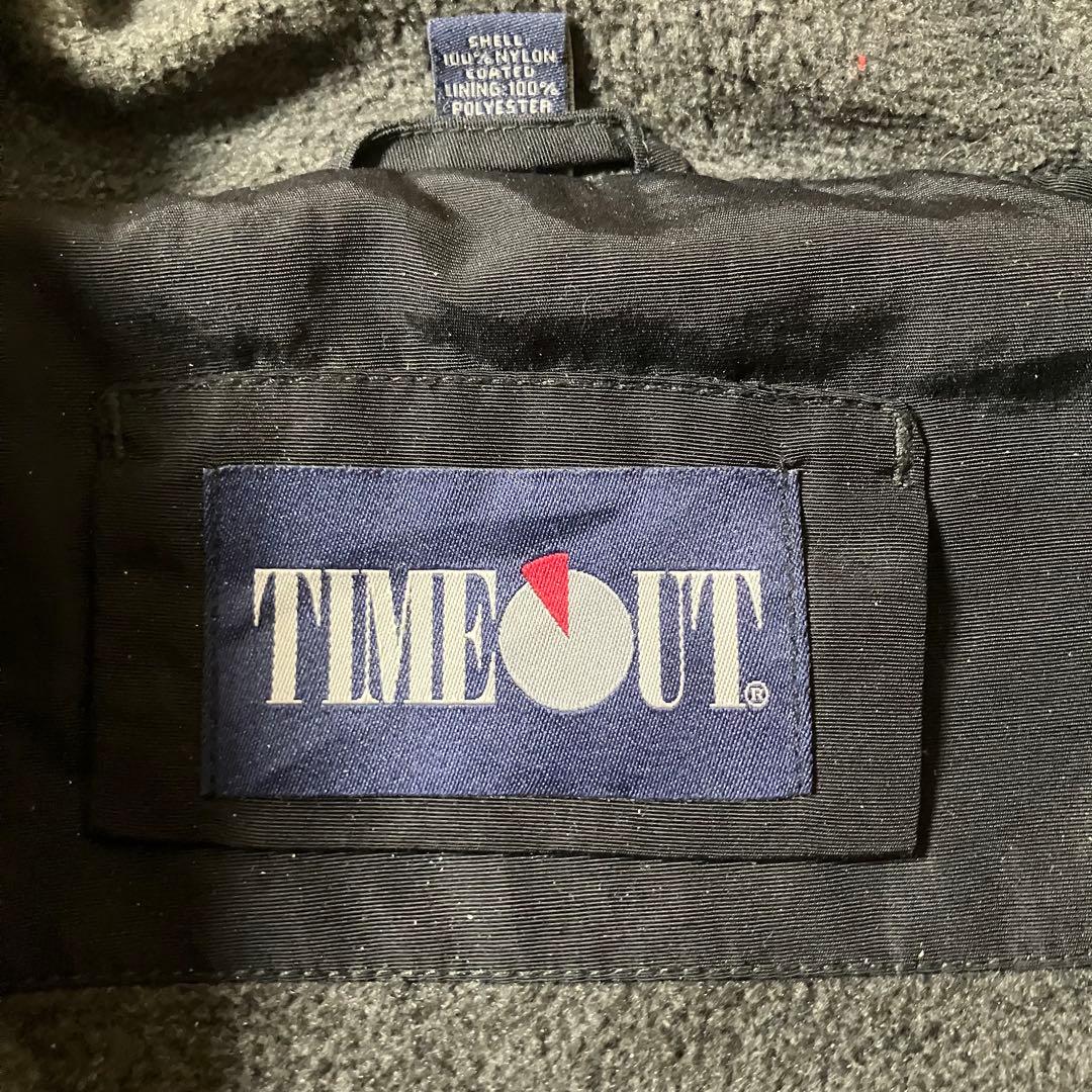00sTIMEOUTウォームアップジャケット企業刺繍ナイロンジャケット黒ブラック