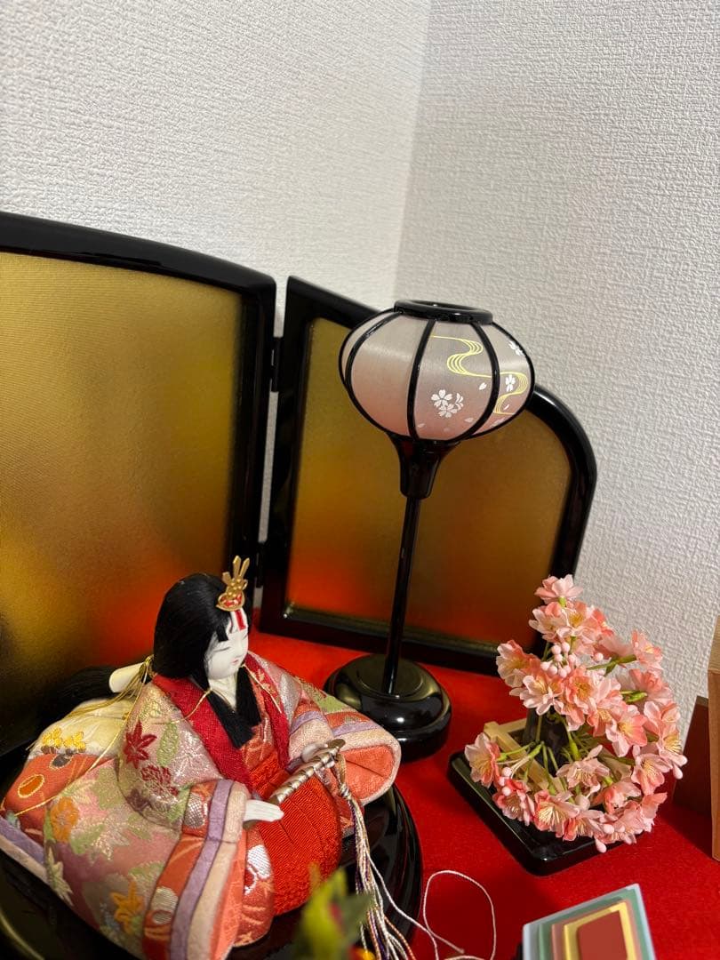 ひな祭り 雛人形セット 赤金装飾