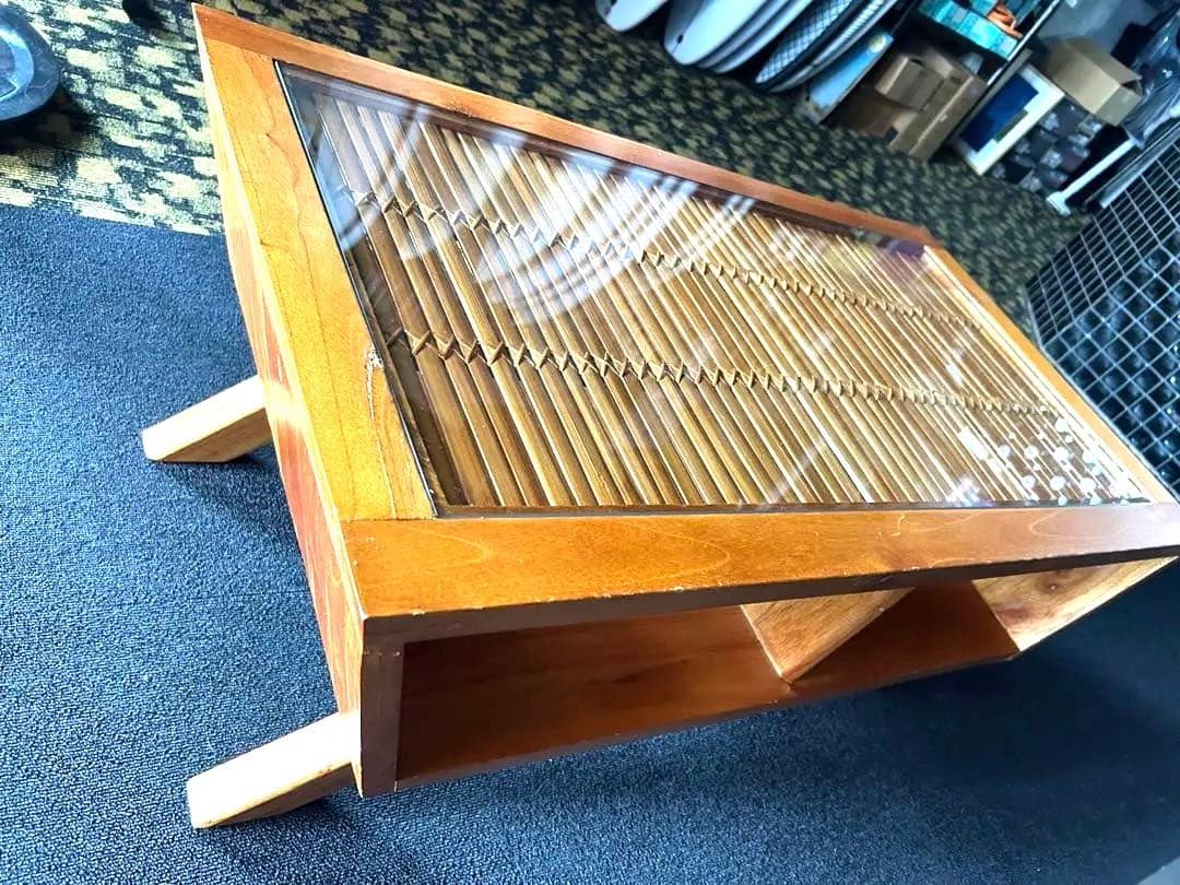 週末セール木製スラットトップセンターテーブルレトロ、モダン、