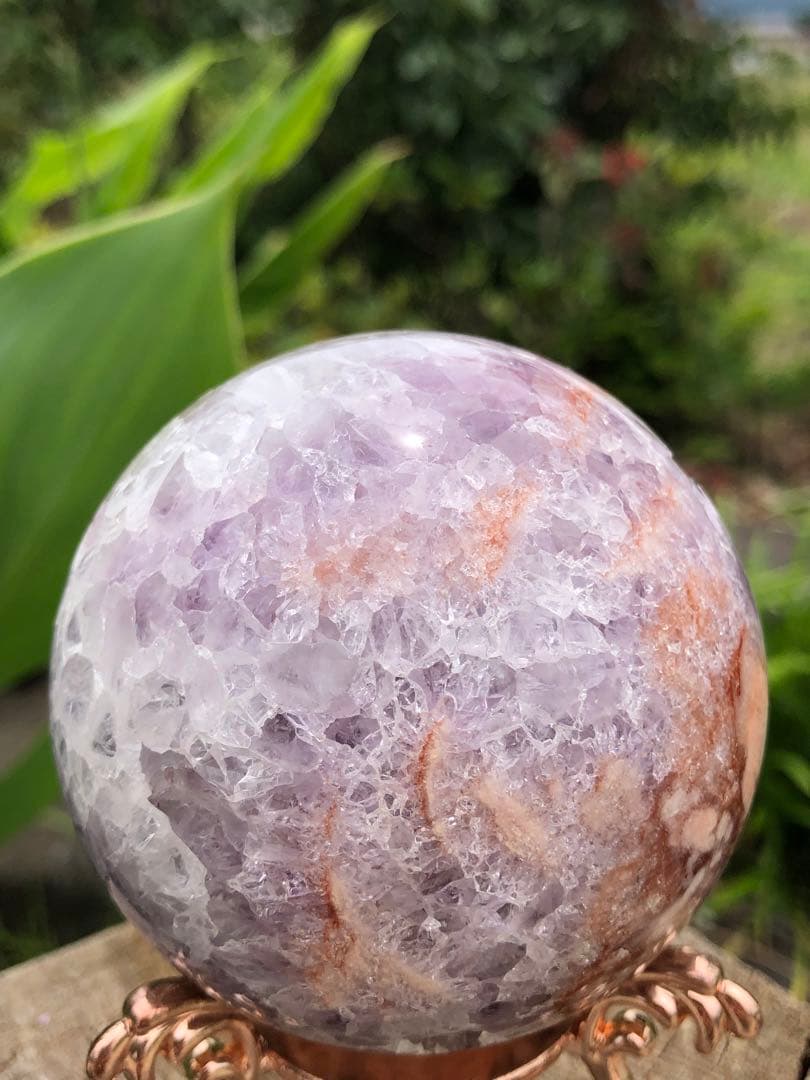 ✳超レア　70mm 綺麗　紫ピンク　アメジスト　桜瑪瑙　笑口　玉　天然石