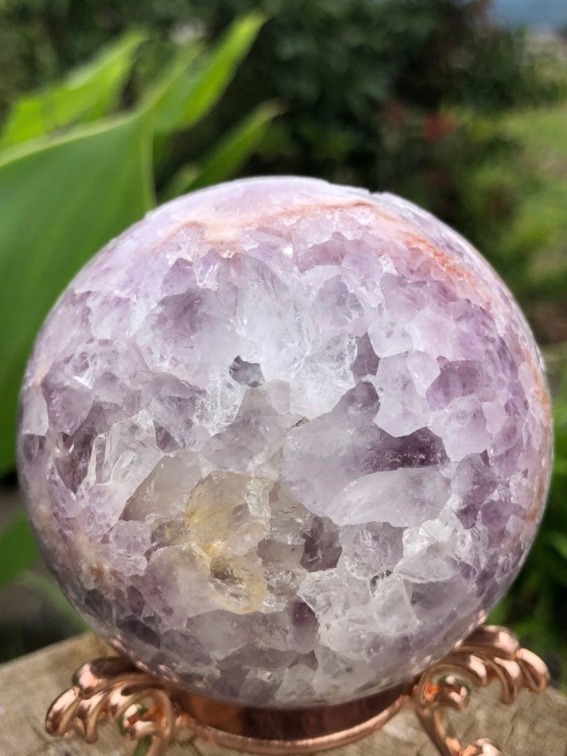 ✳超レア　70mm 綺麗　紫ピンク　アメジスト　桜瑪瑙　笑口　玉　天然石