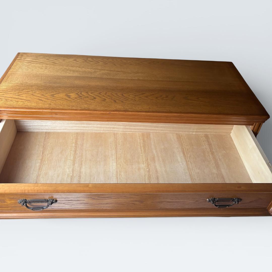 【送料込】英国アンティーク調 ローチェスト 3段 テレビ台 オーク 収納 家具