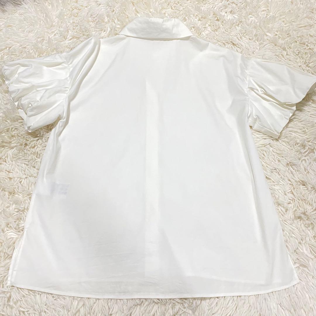 FOXEY ホワイト パフスリーブシャツ 38