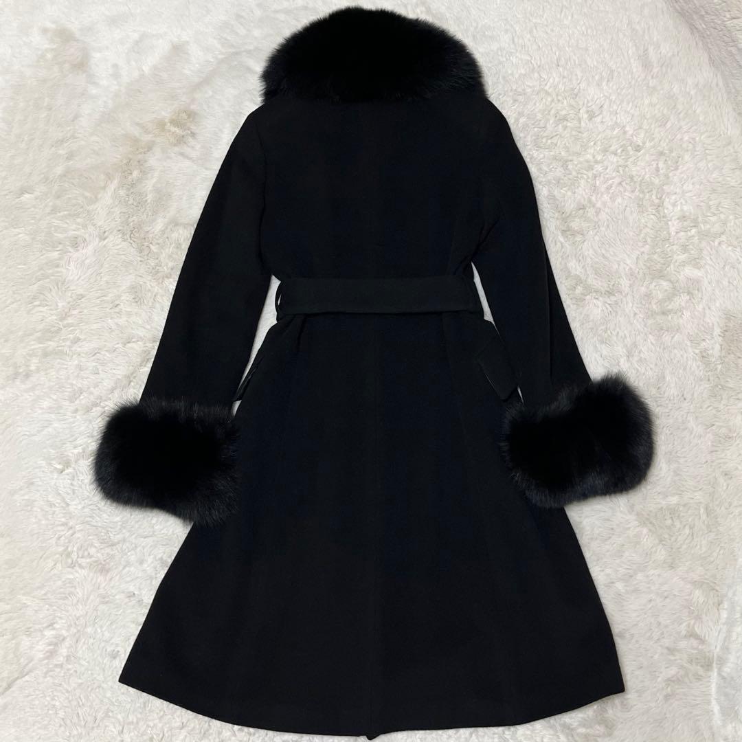 美品　ジーザスディアマンテ　プリンセスコート　ベルト　ファー　アンゴラ　花柄　黒