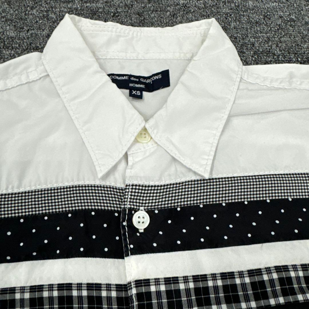 299コムデギャルソンオム　ホワイト ストライプ 長袖シャツ