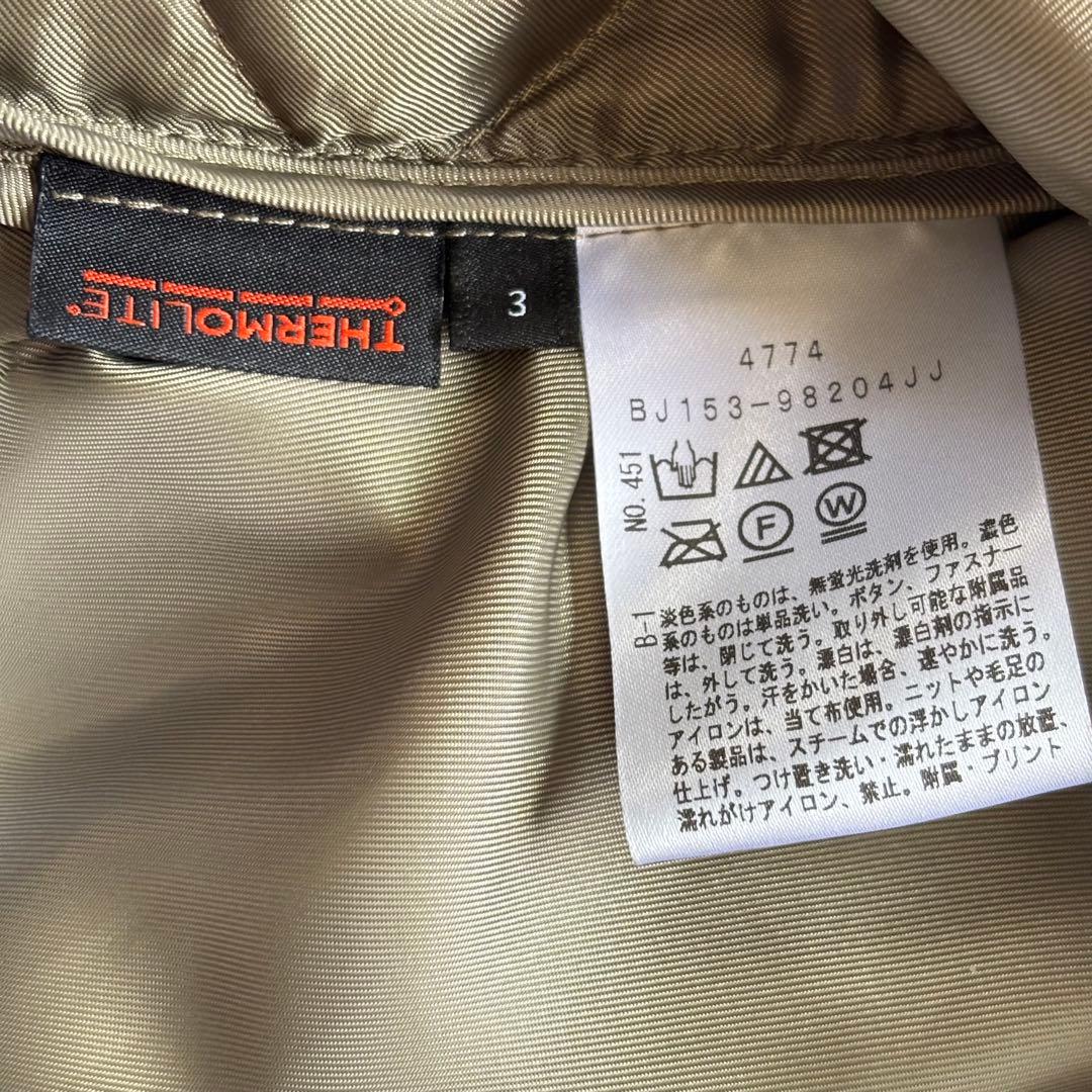 美品 アンタイトル 撥水 中綿ライナー付き2WAY フーデットコート サイズ3