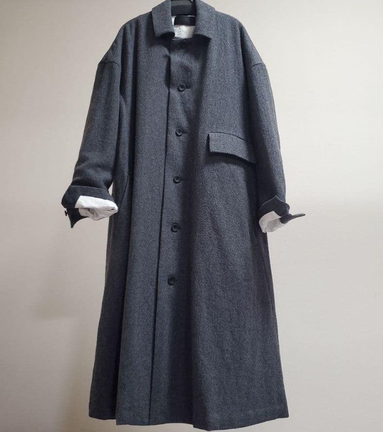 PRY シュウト Back-Vent Washed-Serge Overcoat