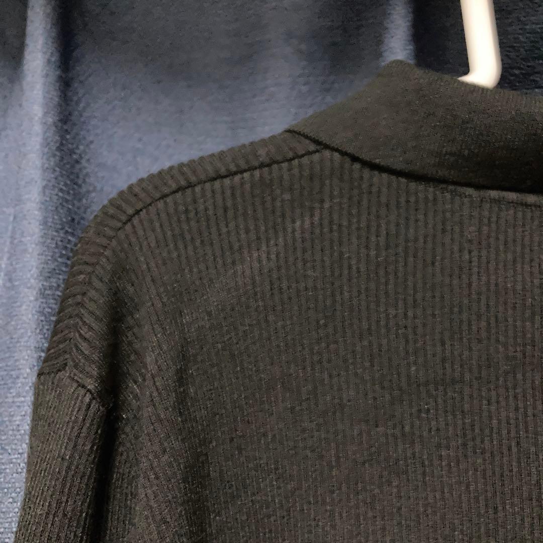 FRED PERRY 別注 ワンポイントロゴ刺繍 リブニットポロシャツ黒