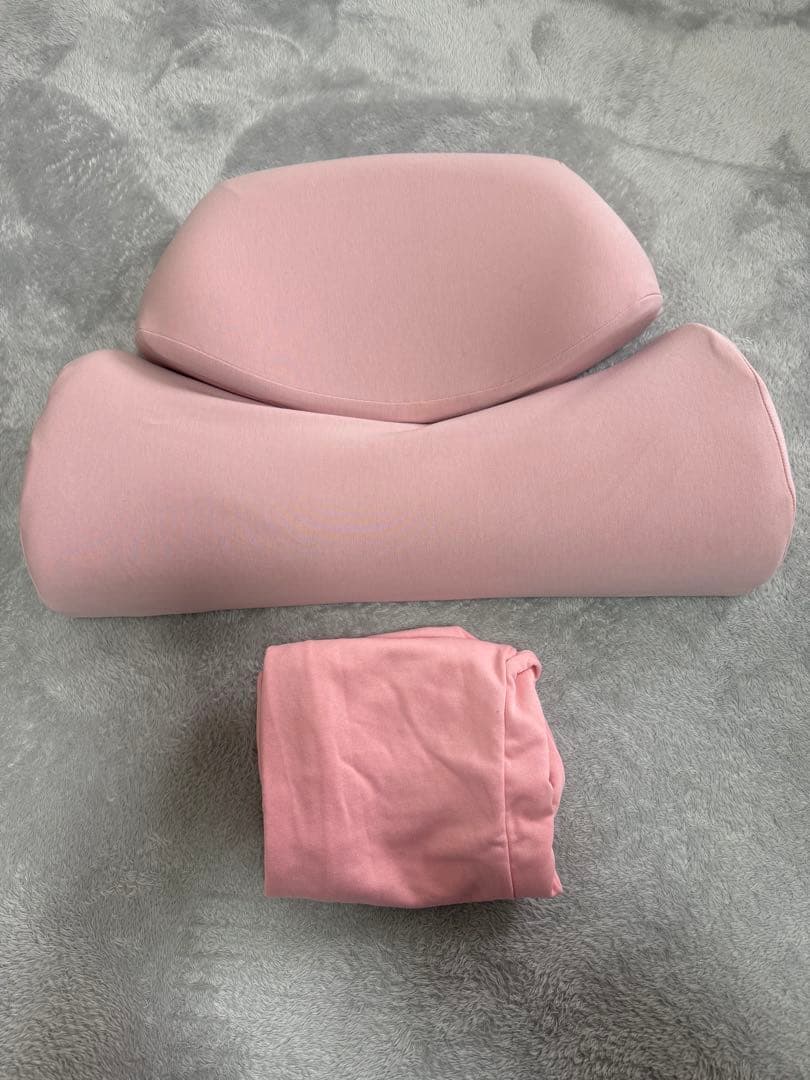 首と肩のことだけを考えたダブル枕SurvaQダブルピロー 未使用カバー付きピンク
