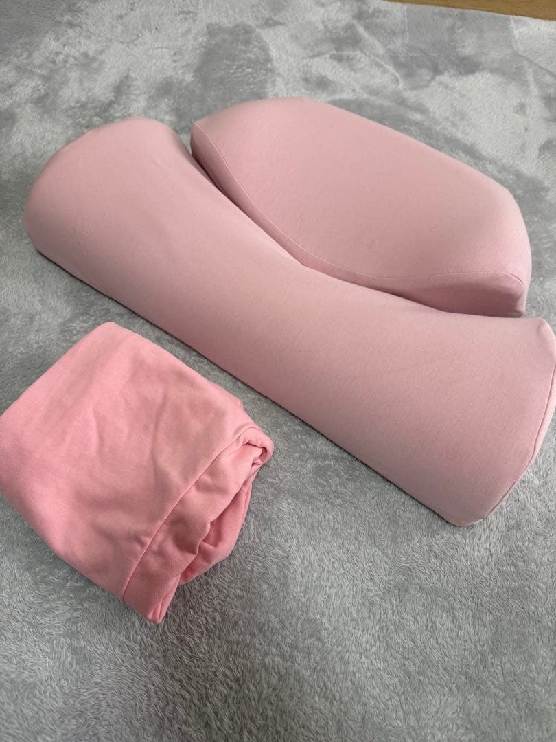 首と肩のことだけを考えたダブル枕SurvaQダブルピロー 未使用カバー付きピンク