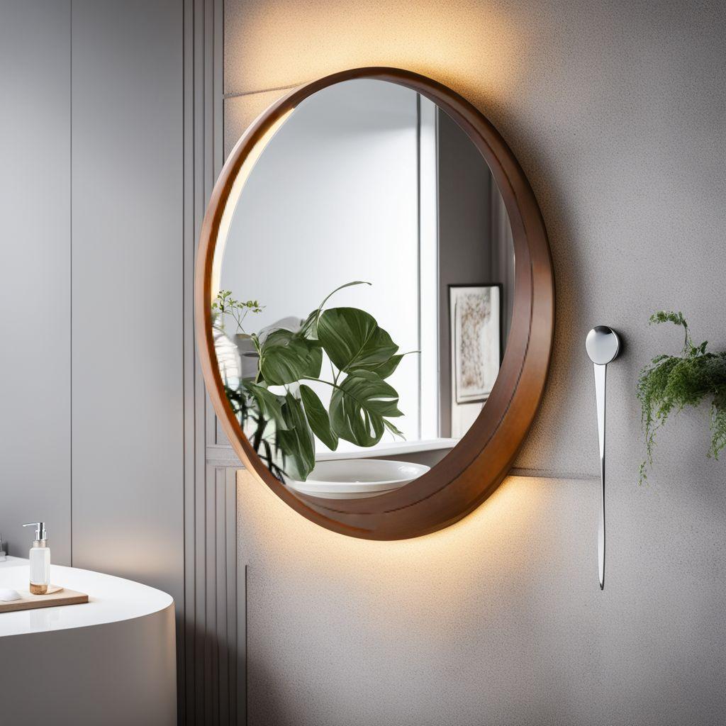 丸型ミラー 洗面所 天然木フレーム 玄関 壁掛けミラー