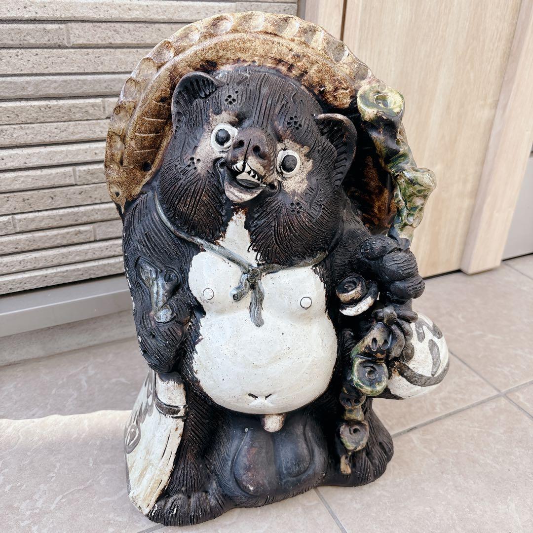 陶器製 たぬき 置物　信楽焼￼￼ たぬき　タヌキ　他抜き