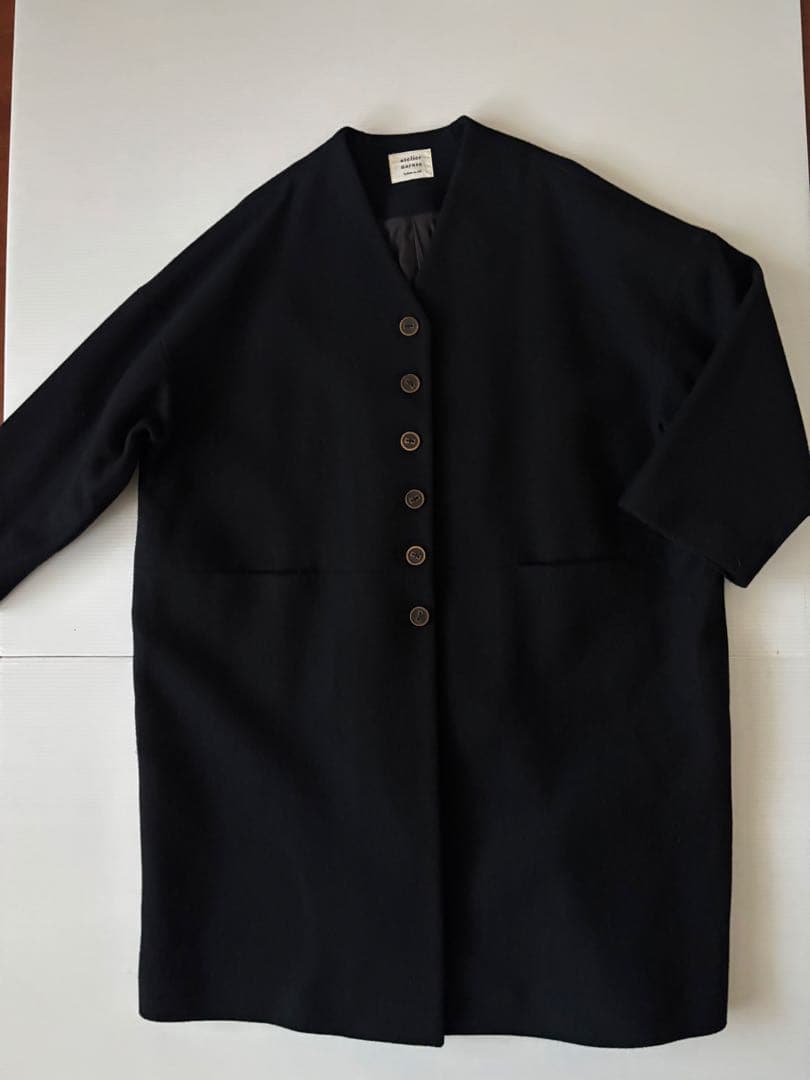 atelier naruseアトリエナルセメルトンウールコクーンコート＊F＊美品