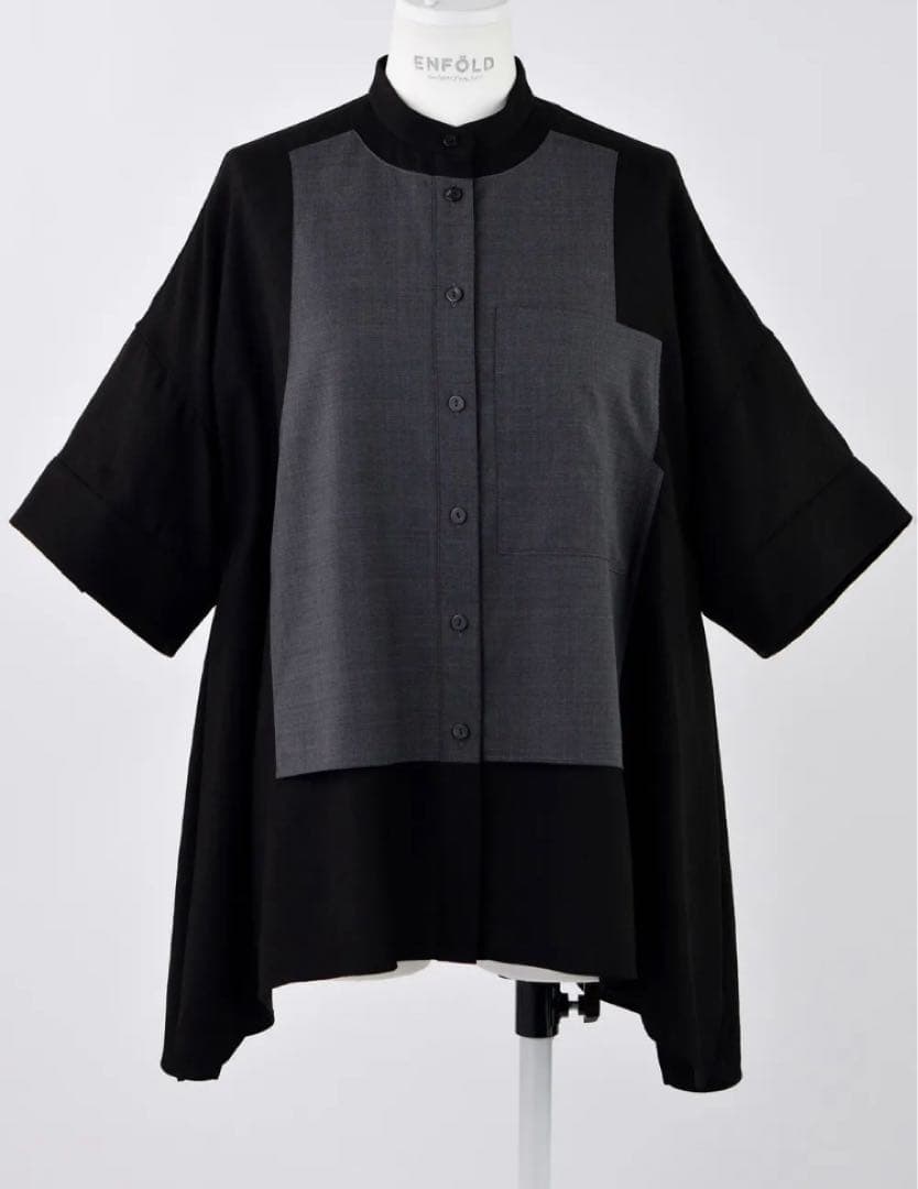 エンフォルド ENFOLD VEST DOCKING SHIRT リネンライク