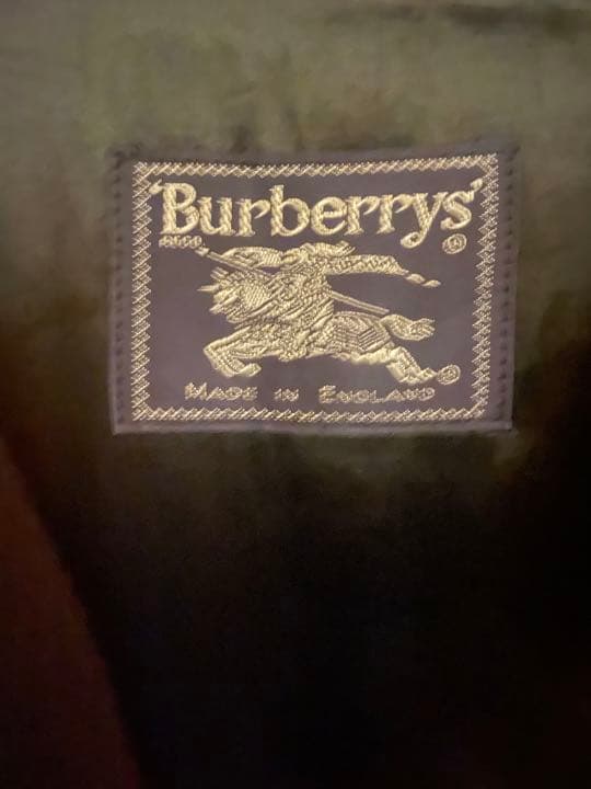 Burberrys'イングランド製ウールコート　ネイビーチェック