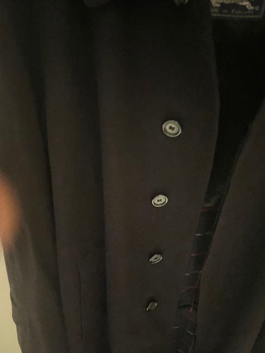 Burberrys'イングランド製ウールコート　ネイビーチェック