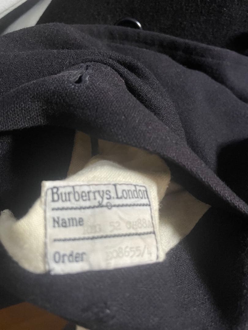 Burberrys'イングランド製ウールコート　ネイビーチェック