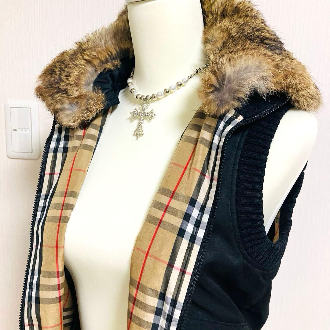 バーバリー　BURBERRY LONDON ファー付きベスト