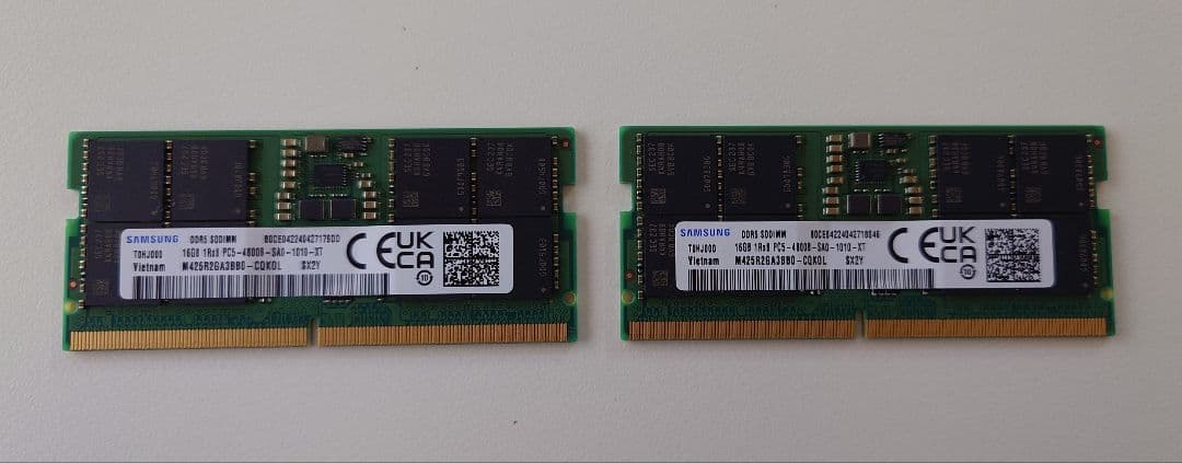 s*n様 ノート用 Samsung DDR5 4800MHz 16GB メモリ2