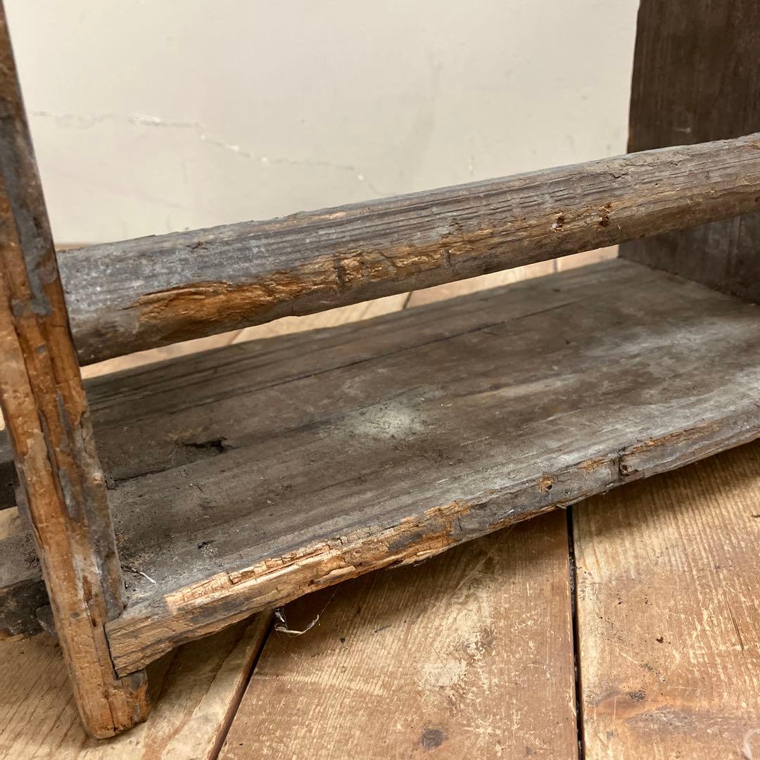 A-5 昭和レトロ 古木 古道具 くさび型 オープンシェルフ オープンラック